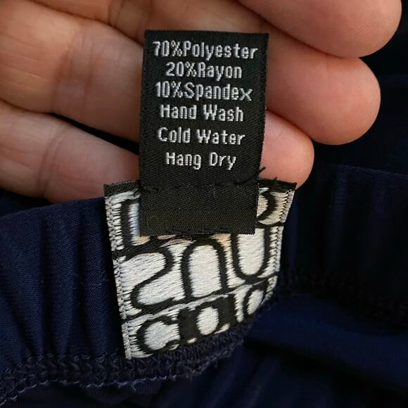 Clara Sun Woo Plus Size 1X Pull On Straight Leg Slinky Pants Navy Blue - Picture 4 of 4